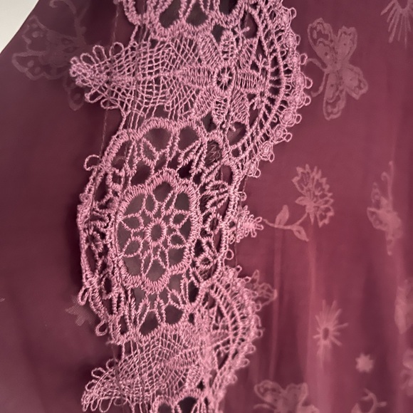 Free People What’s Good Lounge Pants - Plum Purple Silky Wide Leg Intimately - Picture 2 of 5